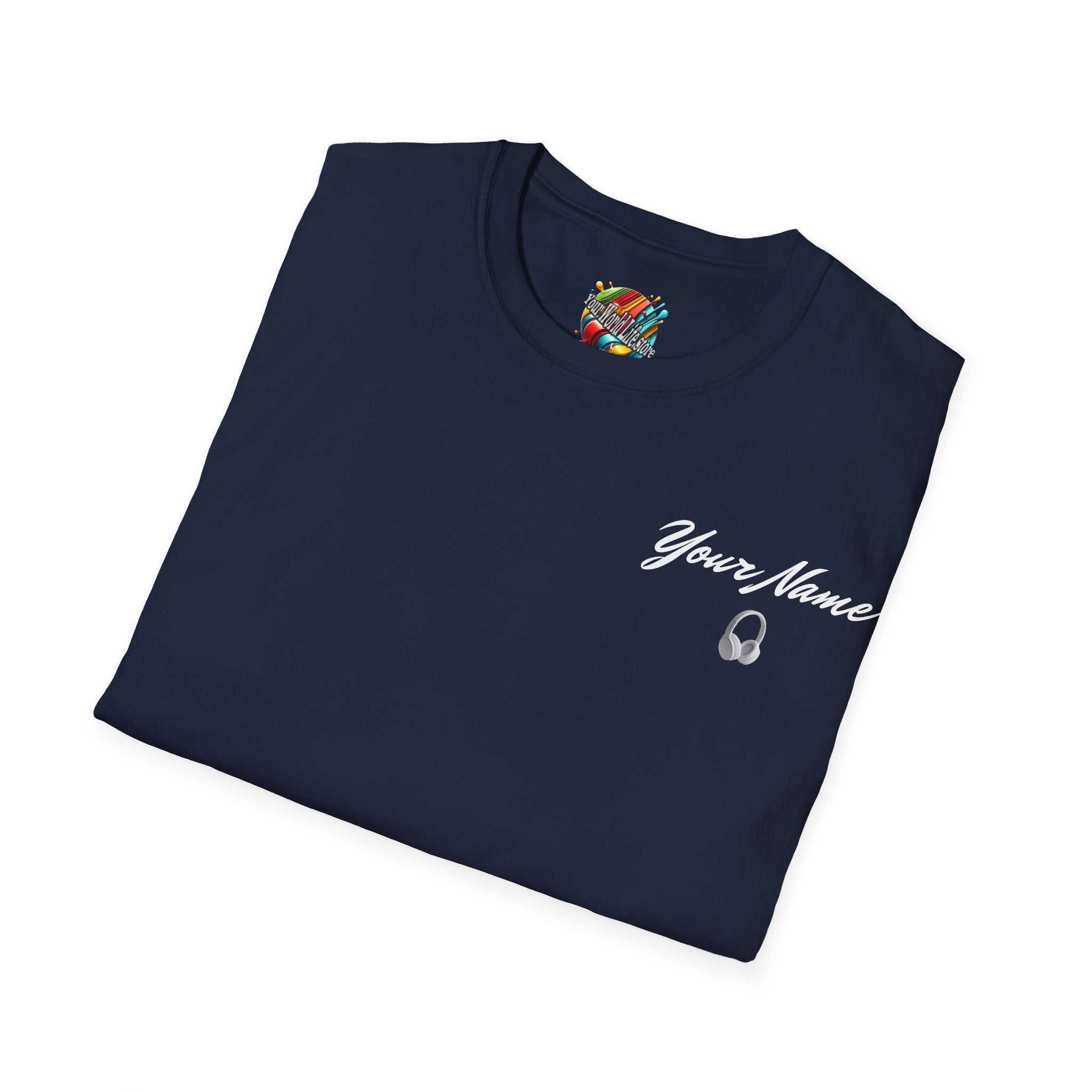 "DJ VAMP" 🎧Personalized Logo Tee – Bold, Loud, and Made to Move - QR